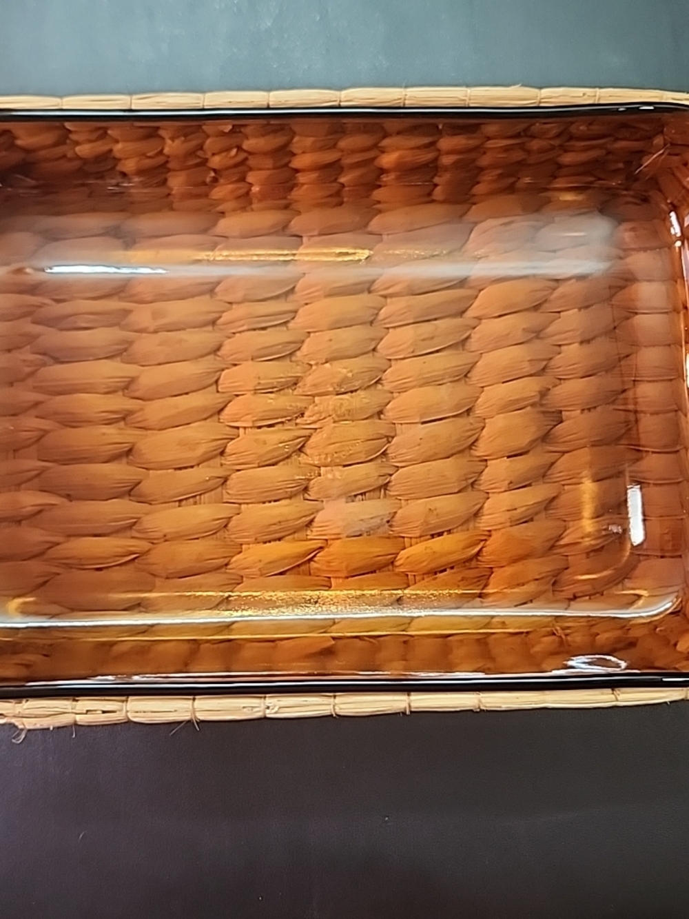 Anchor Hocking Amber-Style Rectangular Glass Tray